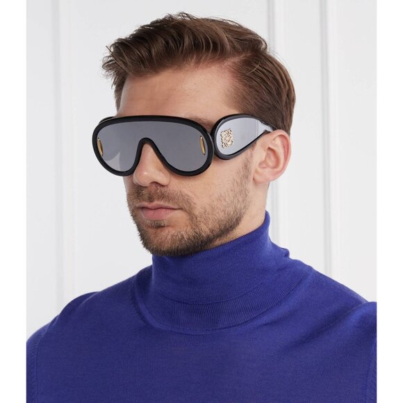 NEW LOEWE SUNGLASSES UNISEX MASK EYEWEAR LOEWE LW40108I 01C